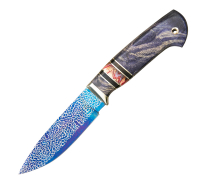 Нож Сибиряк мини из мозаичной дамасской стали купить на сайте koval-knife.shop